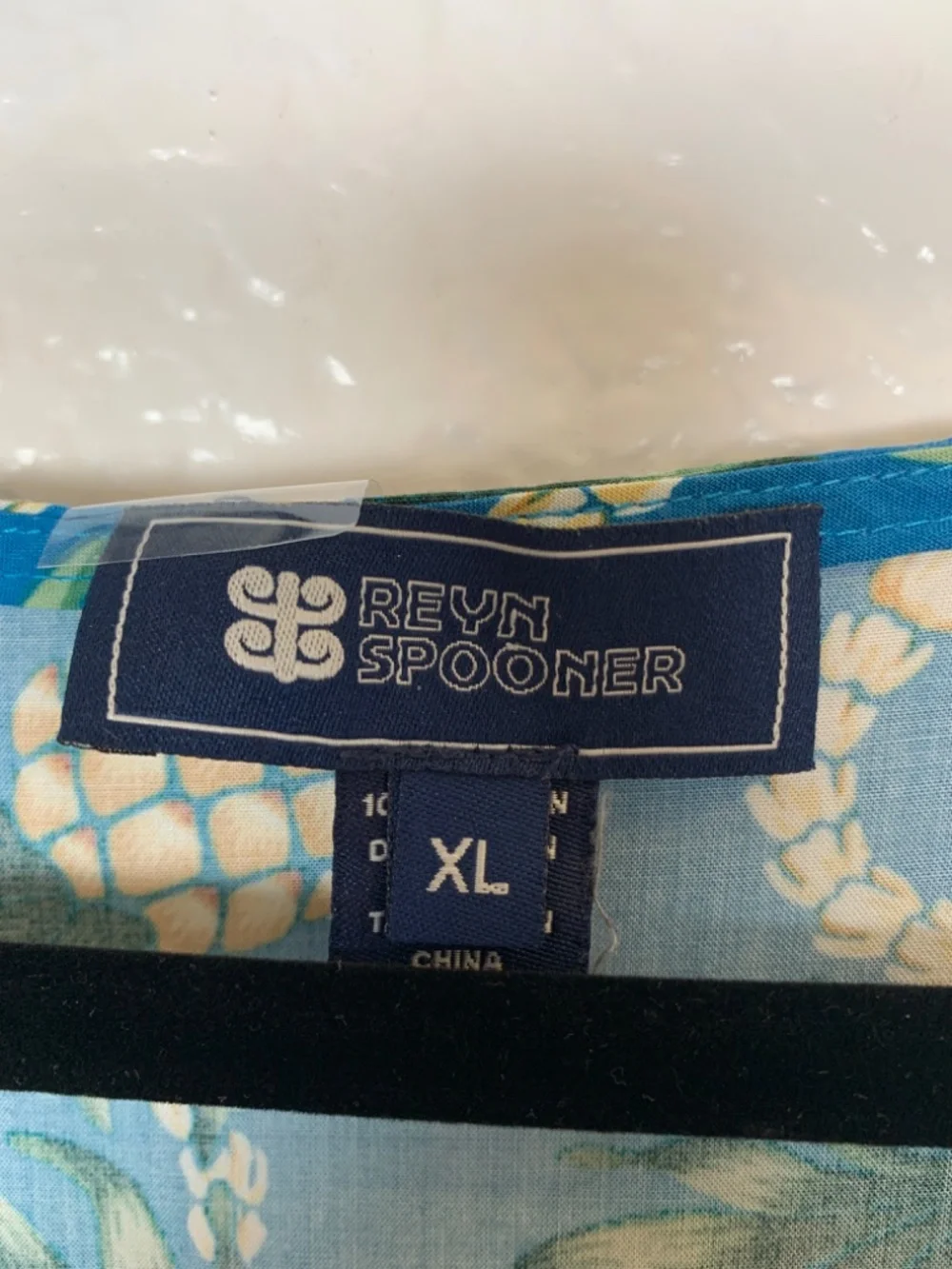 Reyn Spooner Womens Beach Swimsuit Coverup XL Blue Pineapple Print Tassel Tie - Picture 3 of 15
